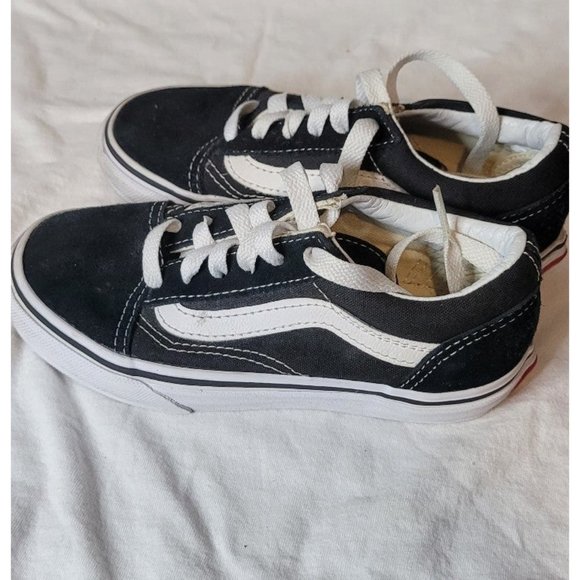 Vans Off The Wall Black and White Low Top Kids Size 12C Used No Box 721278 - Picture 2 of 7